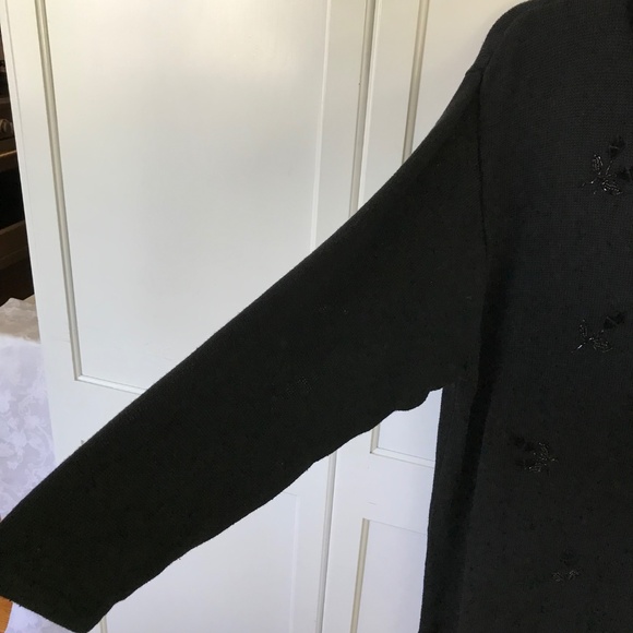 VICTORIA JONES Velvet Beaded Sweater Black Long Sleeve Women’s Plus Size 1X - Picture 5 of 16